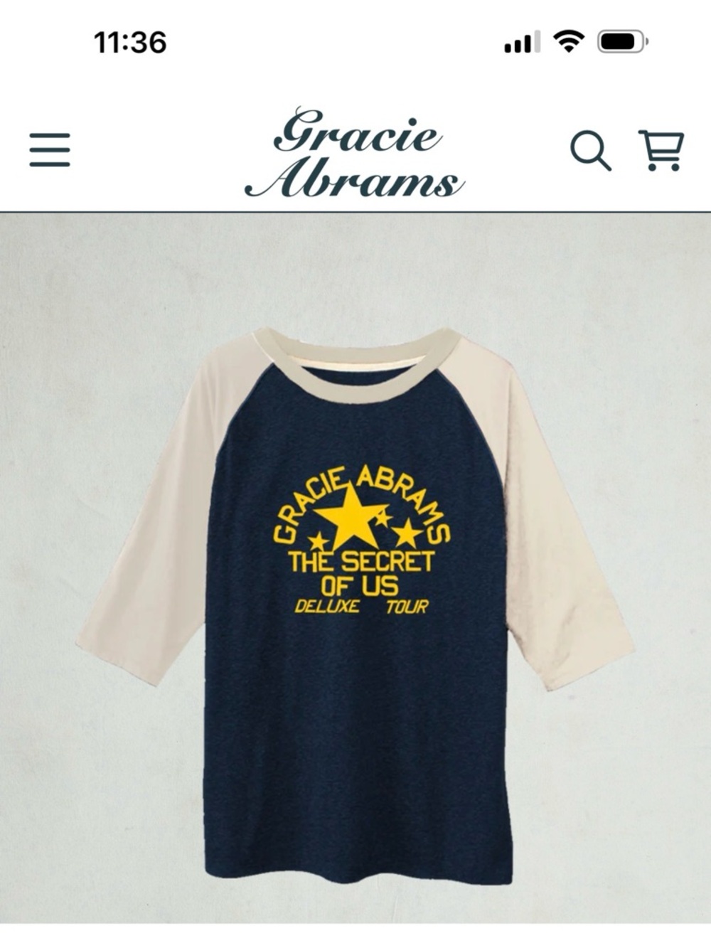 The secret of us deluxe tour raglan t shirt